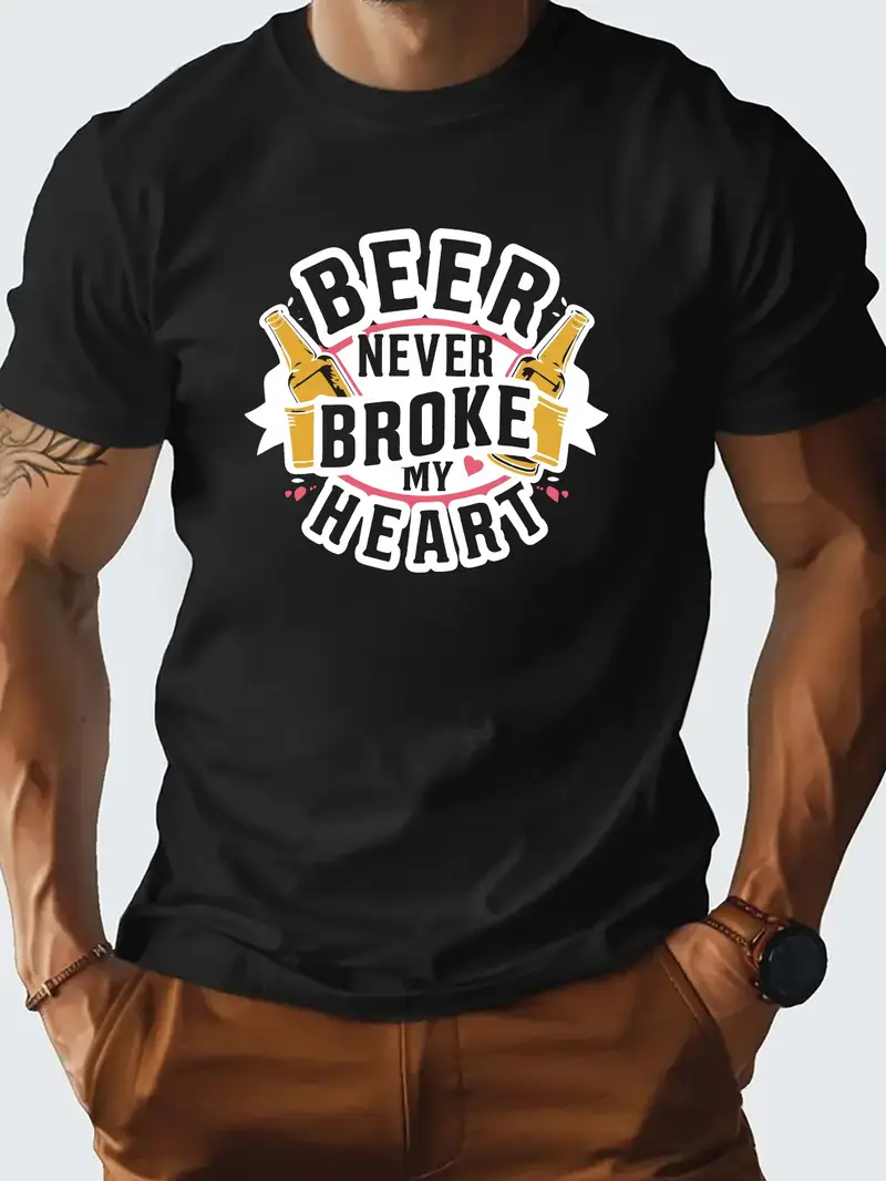 Mens Beer Never Broke My Heart T-Shirt