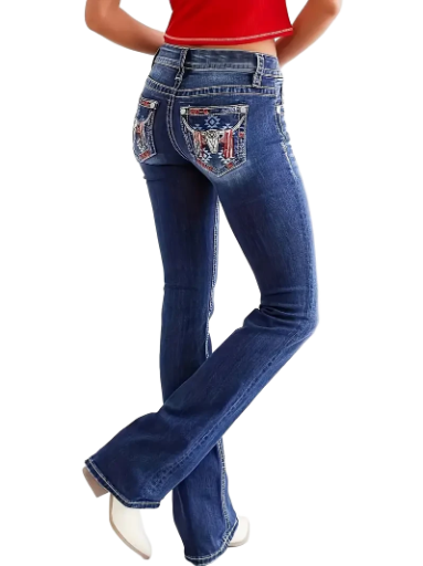 Women's Bootcut Embroidered Jeans