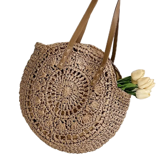 Round Woven Tote Bag
