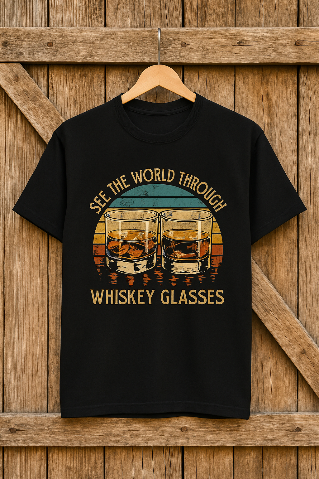 Mens Whiskey Glasses T-Shirt
