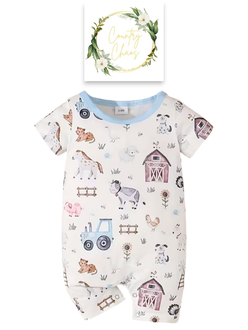 Farm Animal Baby Romper