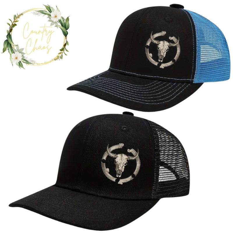 Western Steer Skull Trucker Hat