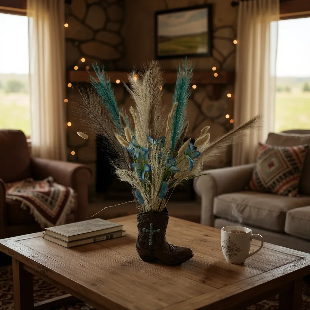 Decorative Cowboy Boot Vase