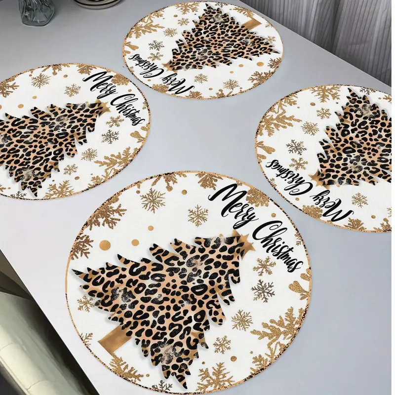 Country Christmas-themed Decorative Linen Placemats 