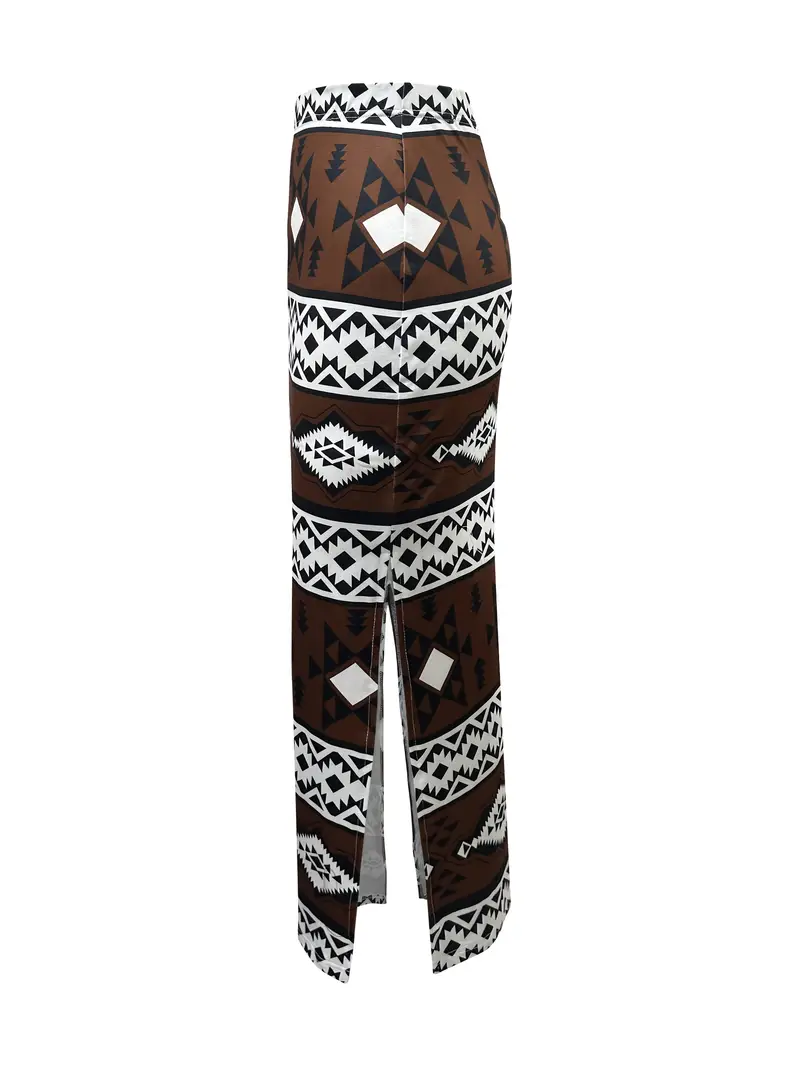 Geometric Pattern Maxi Skirt