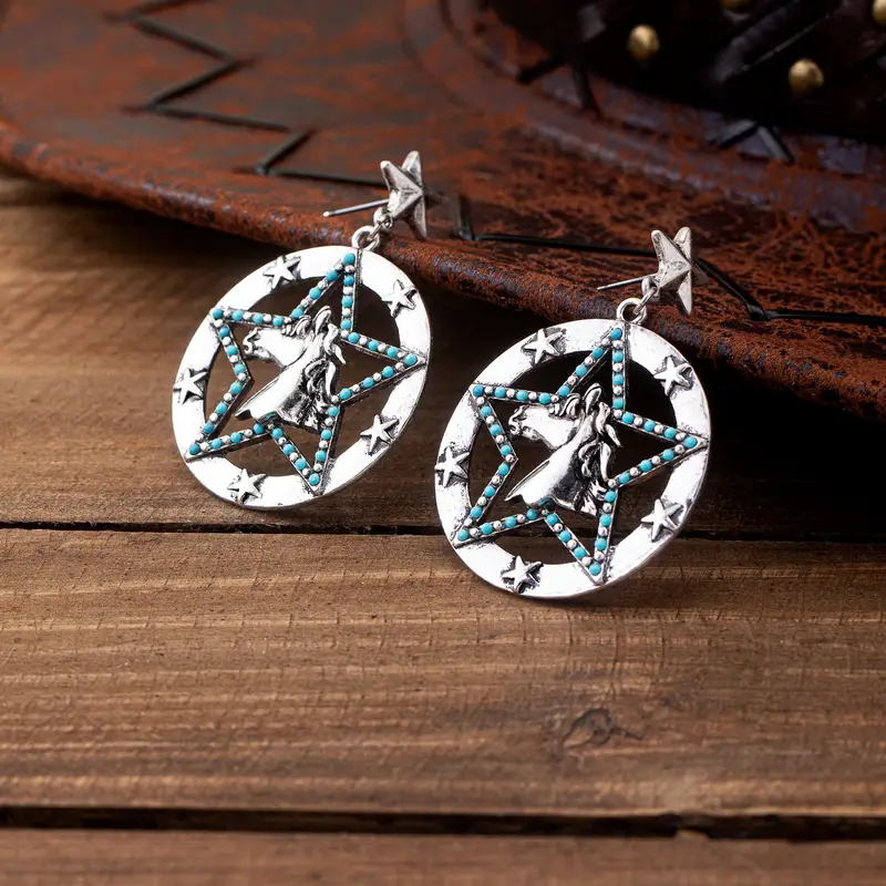 Horse Star Drop Earrings