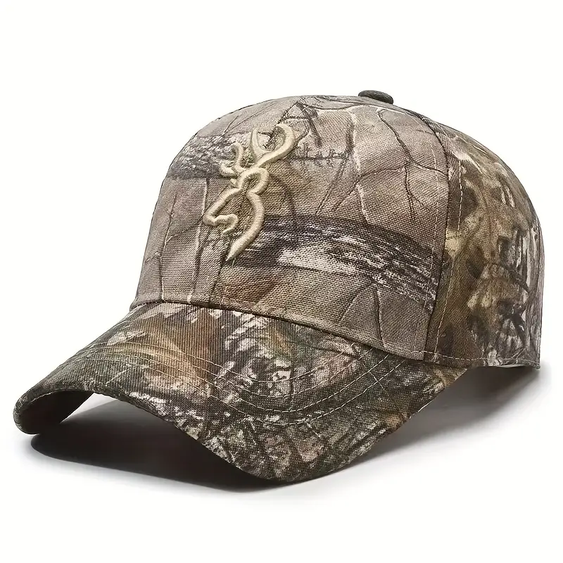 Camo Baseball Cap With Deer