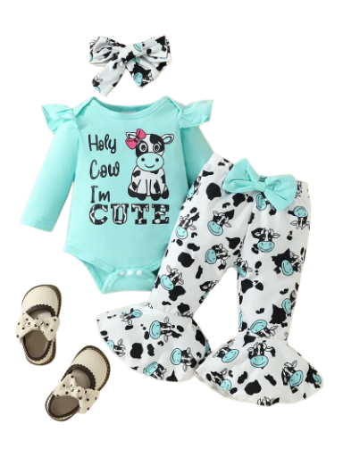 Baby Girl Holy Cow I'm Cute Set