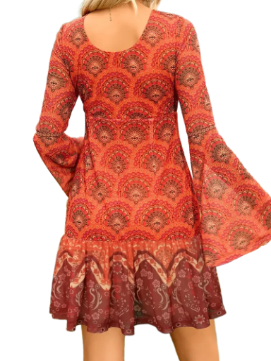 Bohemian Floral Tie-Front Dress