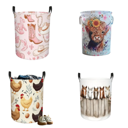 Assorted Country Themed Laundry Baskets