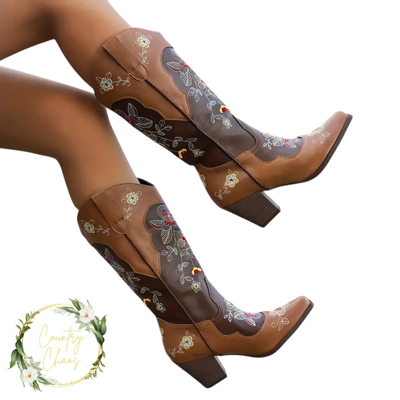 Embroidered Western Cowgirl Boots