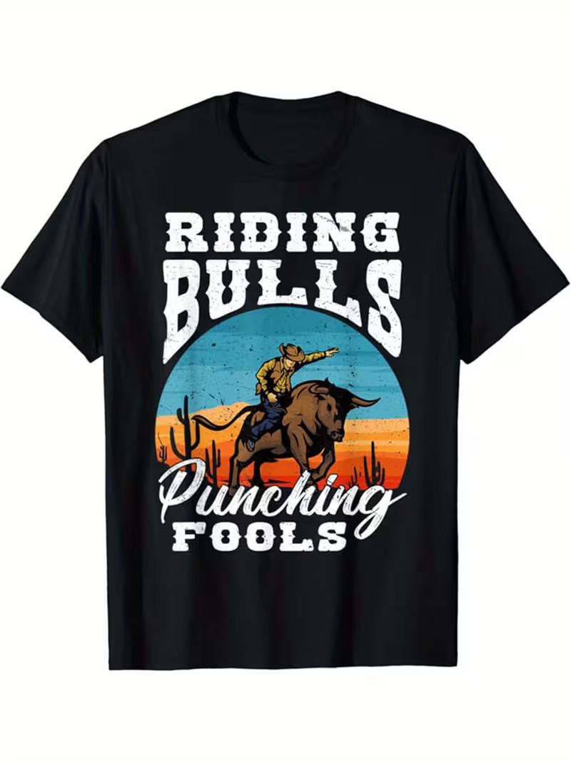 Riding Bulls Punching Fools T-Shirt