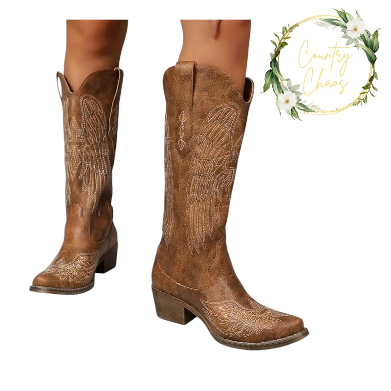 Embroidered Western Cowboy Boots
