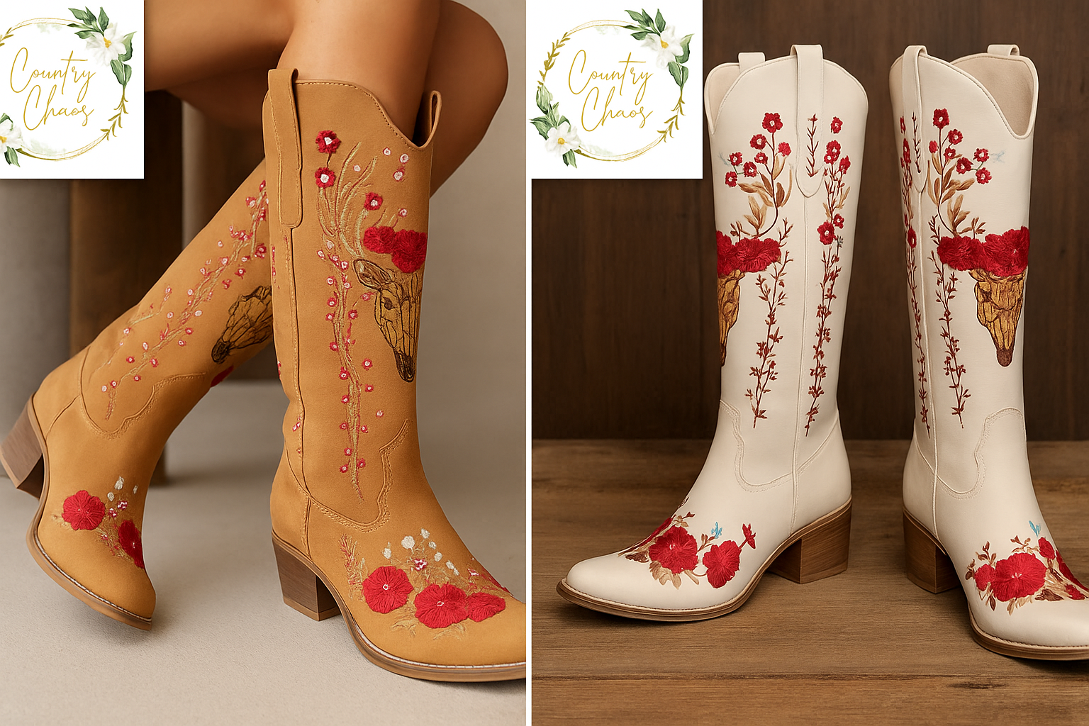 Embroidered Western Cowgirl Boots