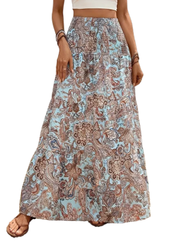 Paisley Print Maxi Skirt