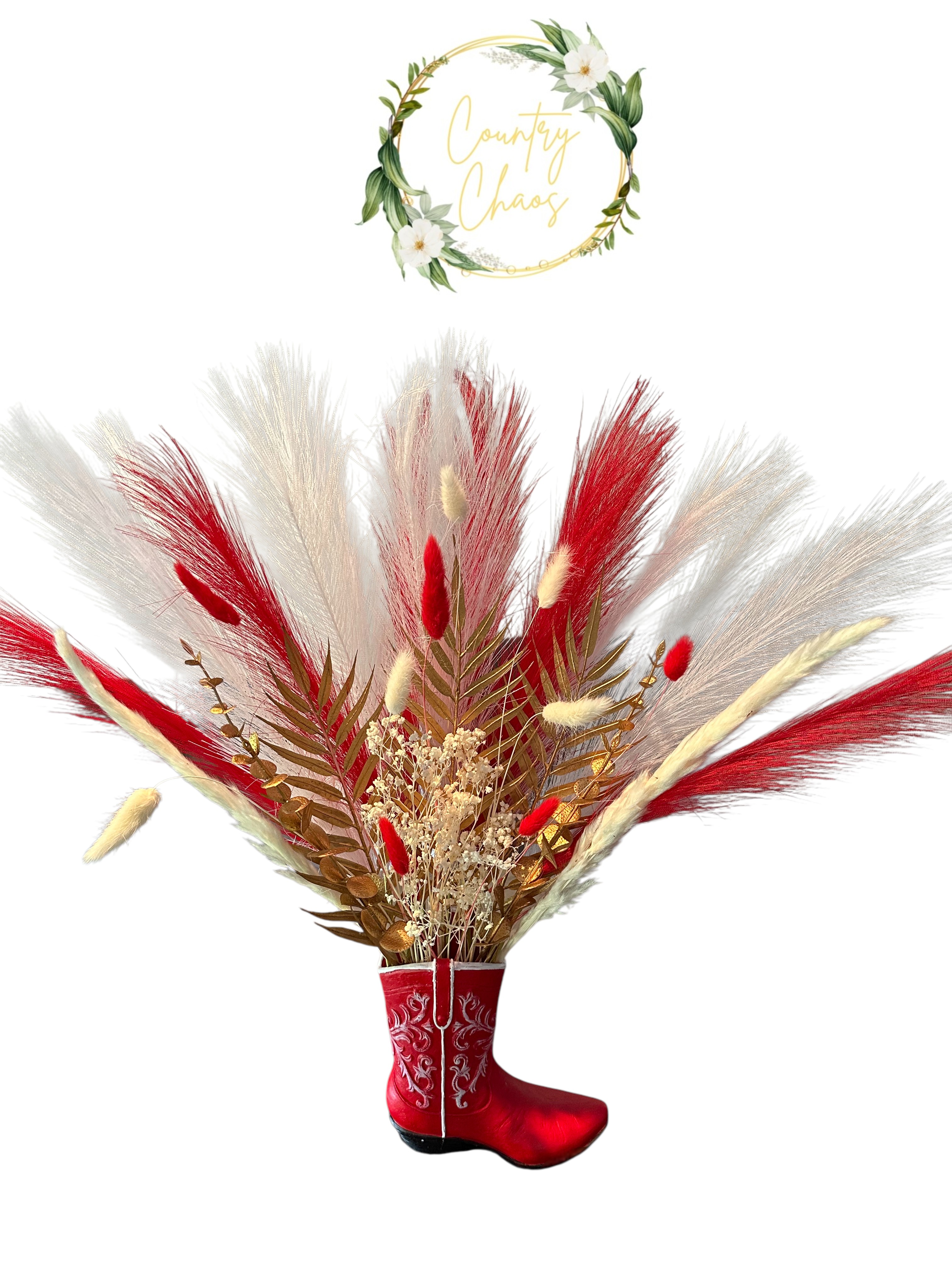Christmas Western Boot Floral Arrangement