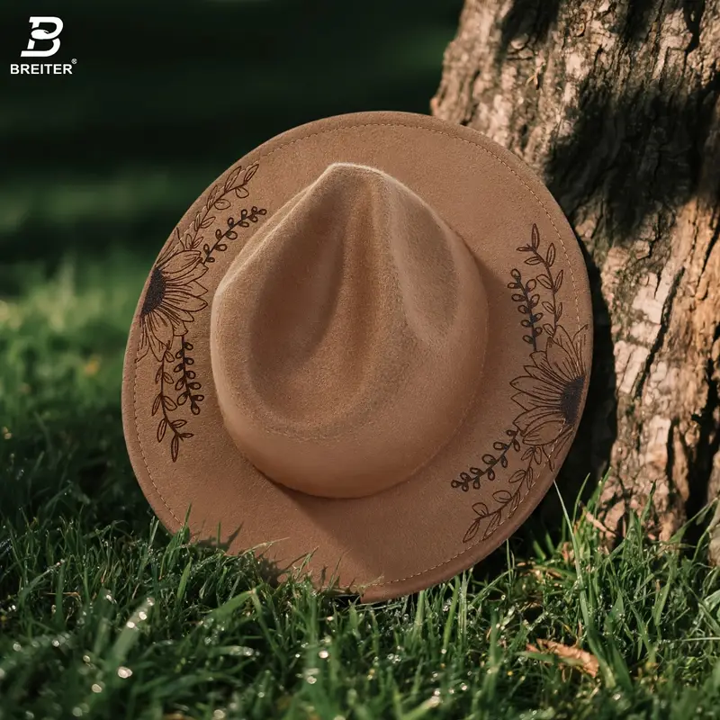 Embroidered Sunflower Western Hats
