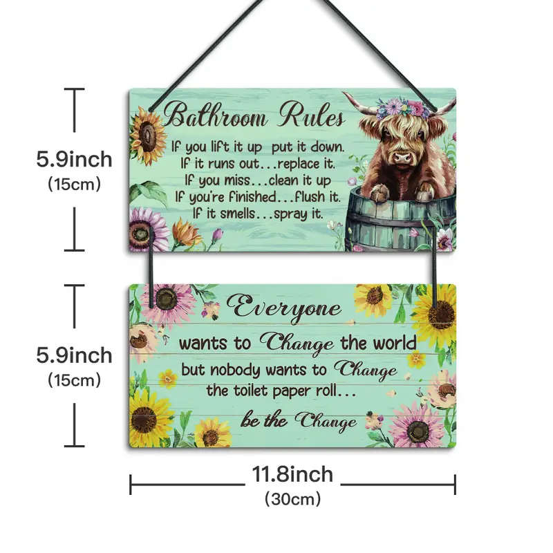 Bathroom Rules Decorative Sign