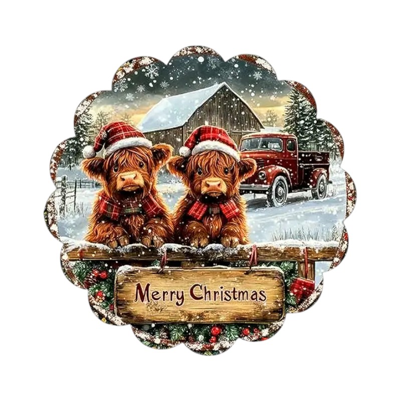 Country Christmas-themed Decorative Linen Placemats 