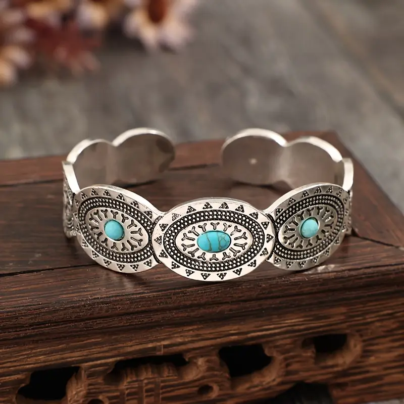 Vintage Silver Turquoise Bracelet