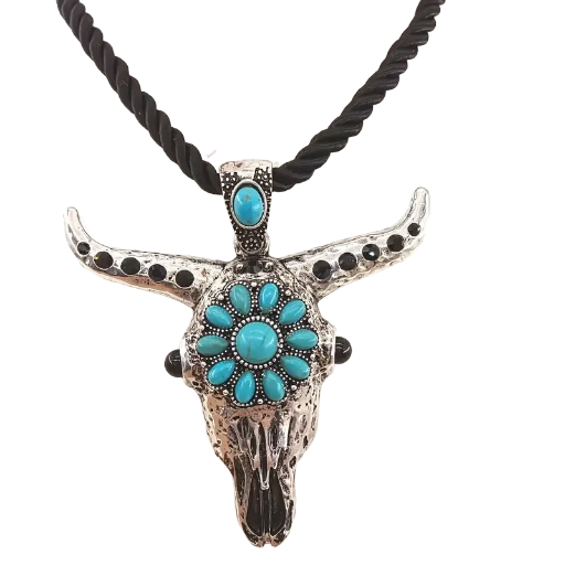 Chunky Bull Skull Pendant & Necklace