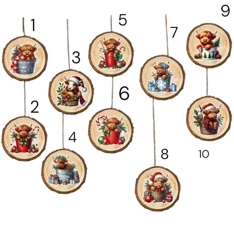 Christmas Cow Hanging Tree Ornaments