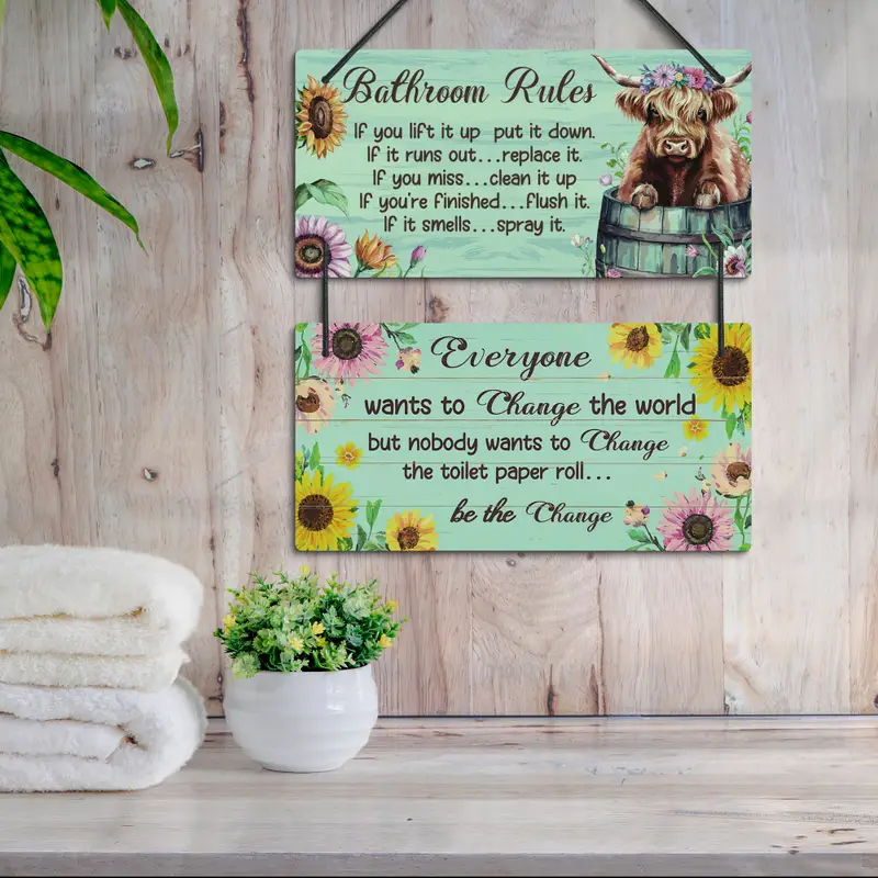 Bathroom Rules Decorative Sign