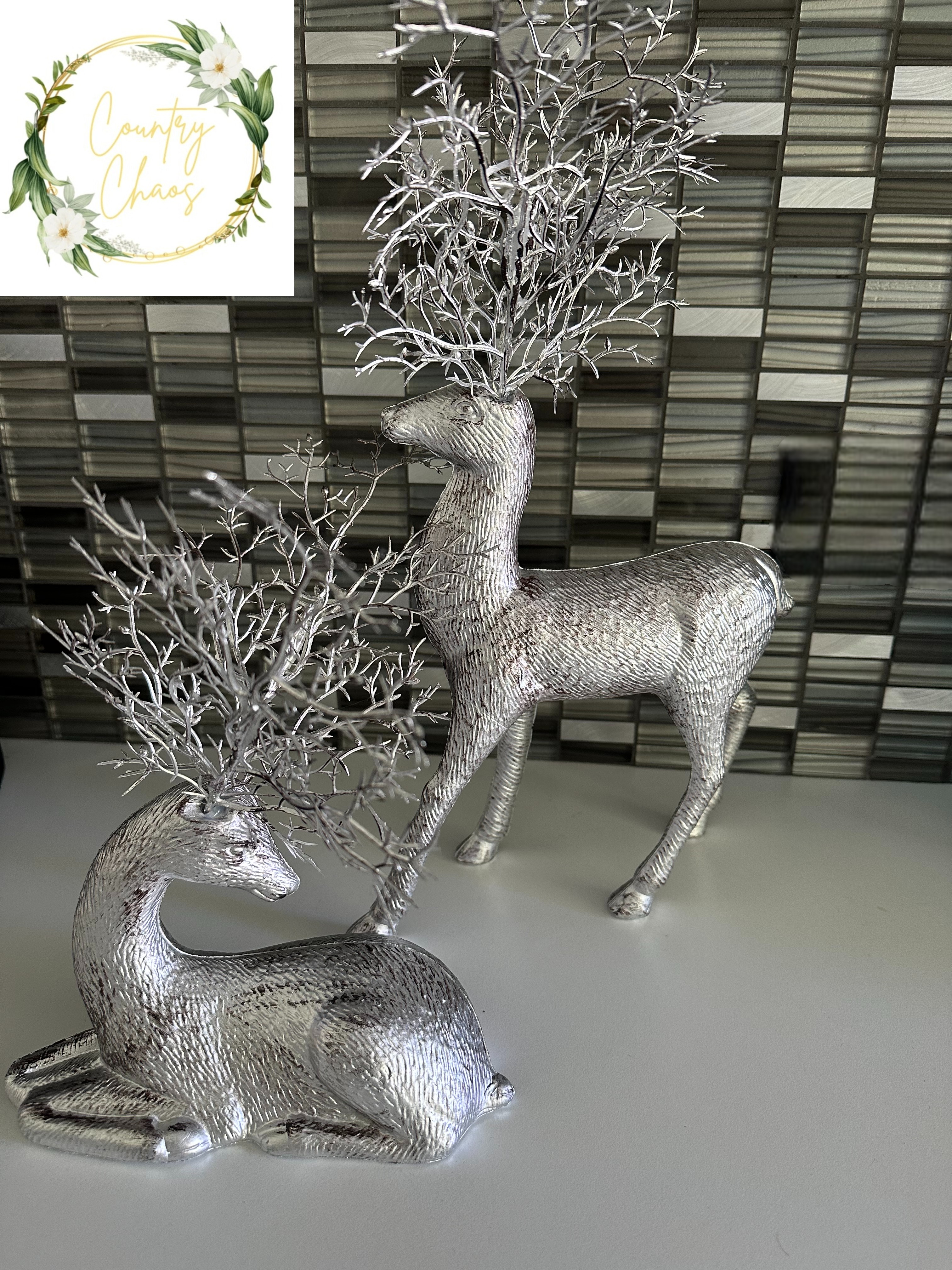 Silver Reindeer Christmas Decor