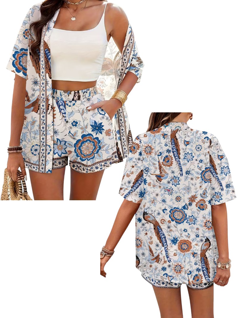 Boho Floral Print Matching Set