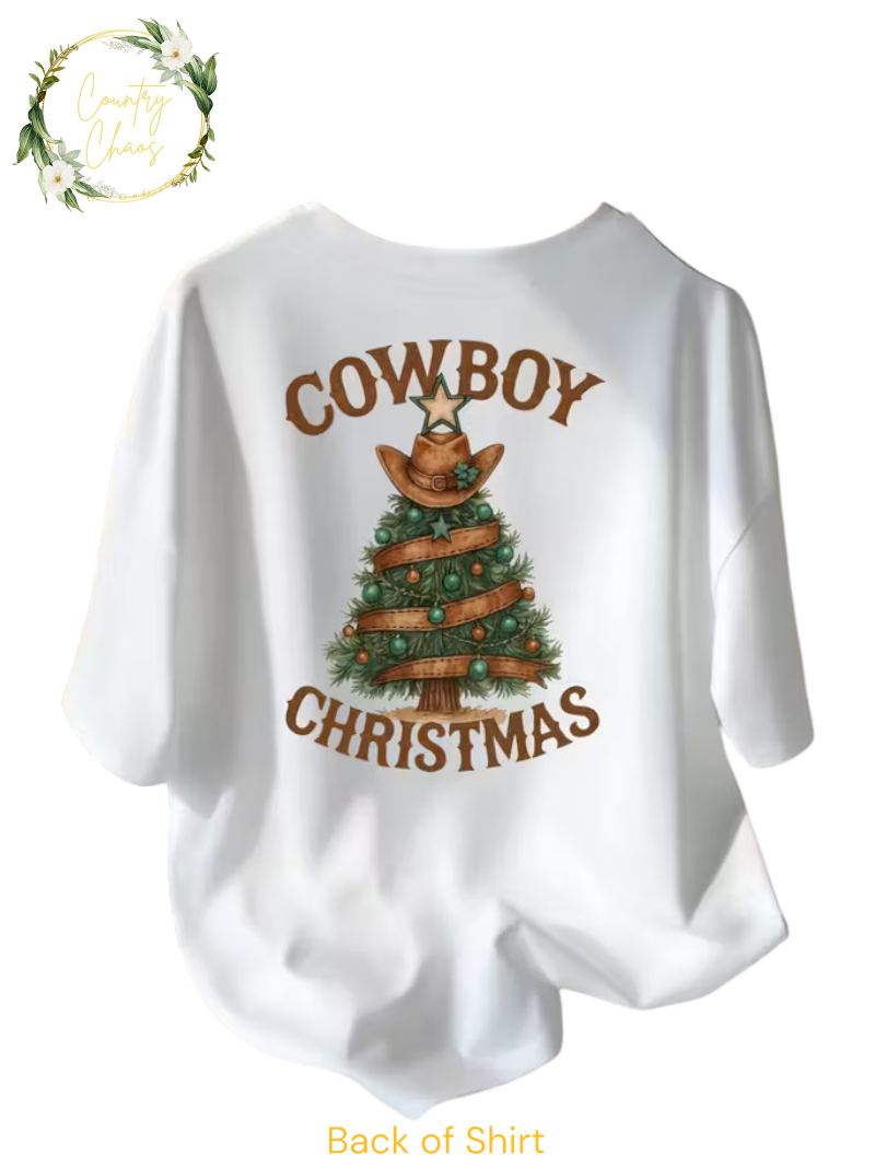 Mens Cowboy Christmas T-shirt