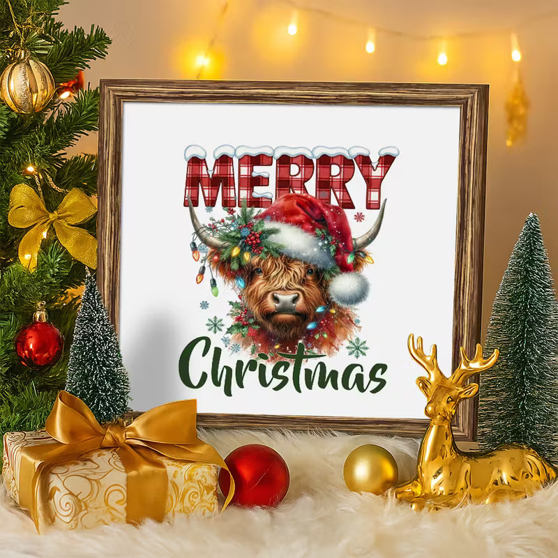 Country Christmas Wooden Framed Pictures