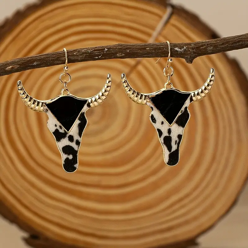 Bull Skull Drop Earrings