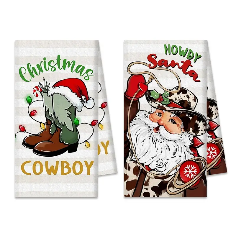 Christmas Cowboy Kitchen Decorative Hand or Tea Towels