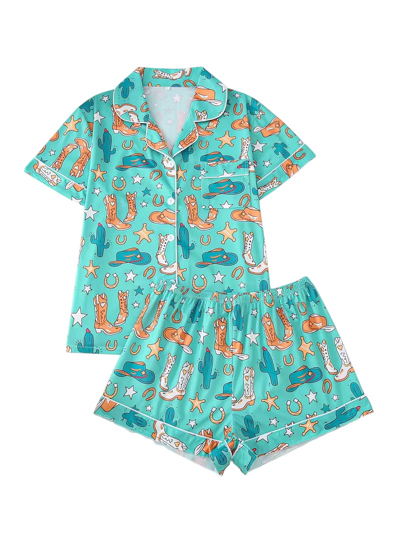 Western Print Pajama Set