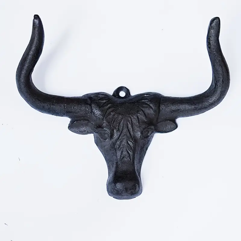 Cast Iron Bull Head Wall Decor