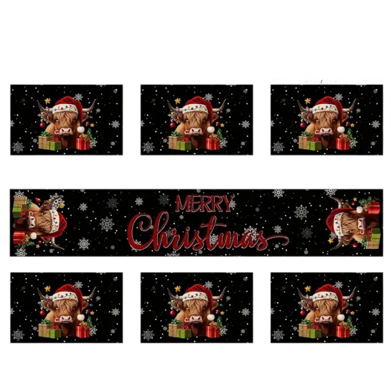 Christmas Linen Table runner or placemats