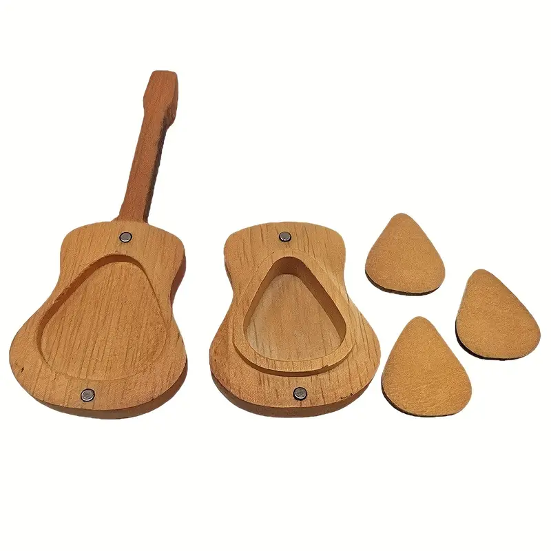 Mini Wooden Guitar Pick Holder 