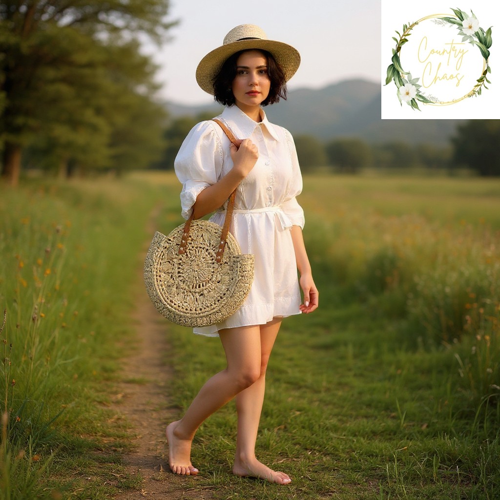 Round Woven Tote Bag