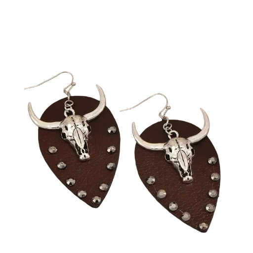 Western Bull Head Earrings