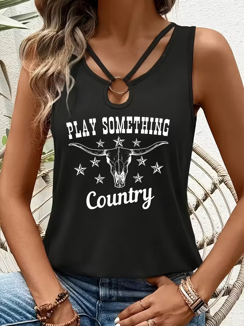 Country Style Women's Sleeveless Tank Top