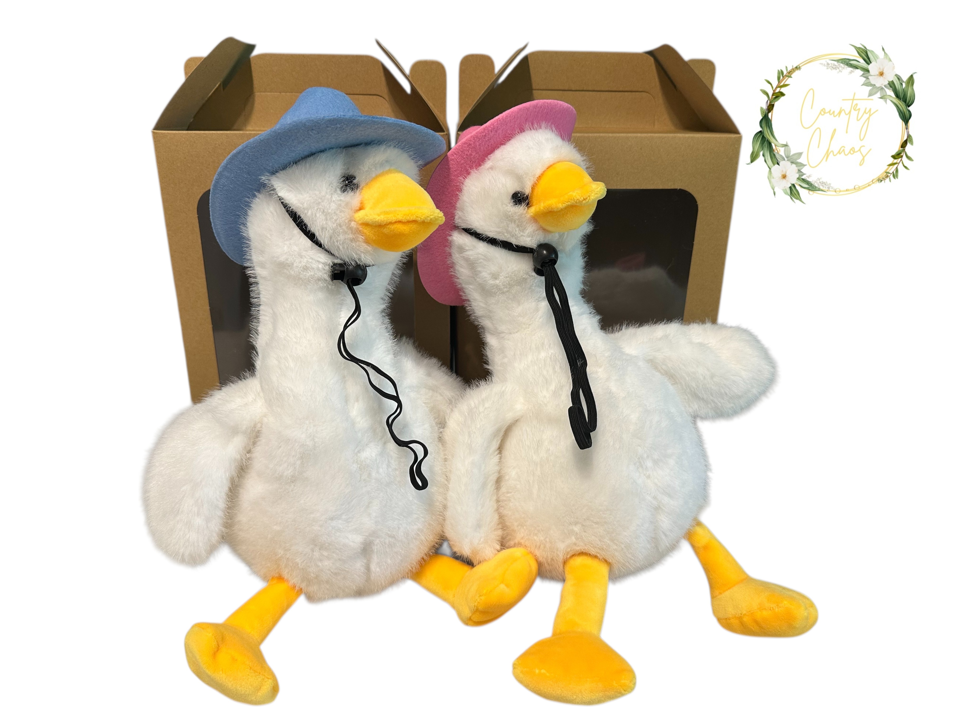 Plush Ducks with Cowboy Hats