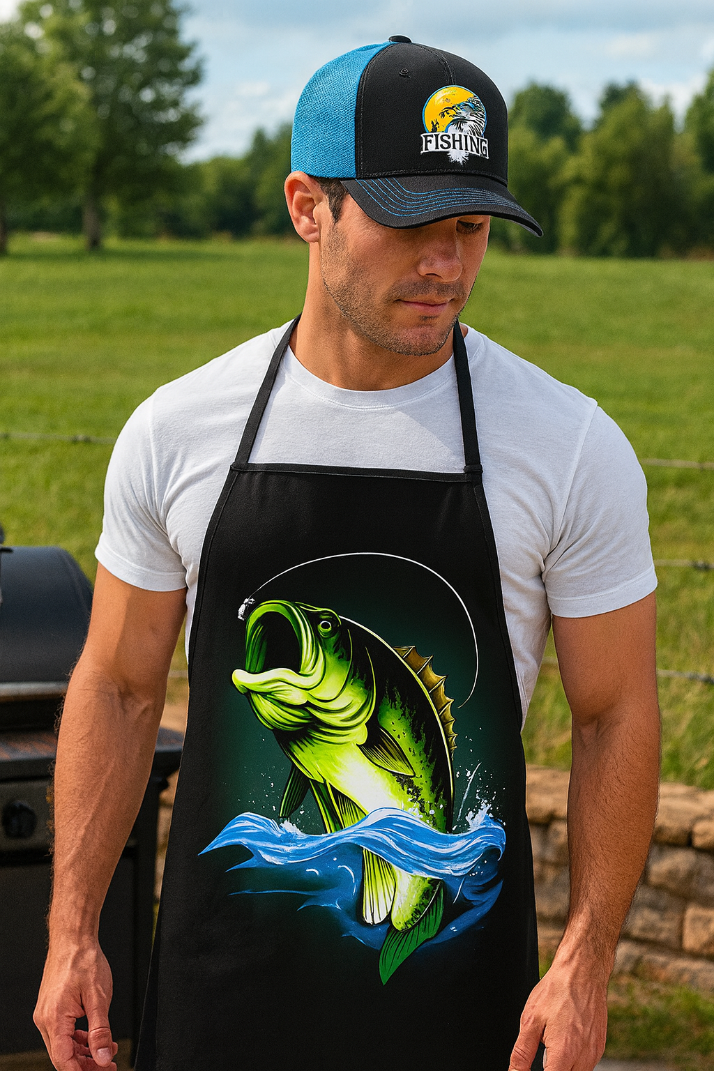 Bass Fishing BBQ Apron