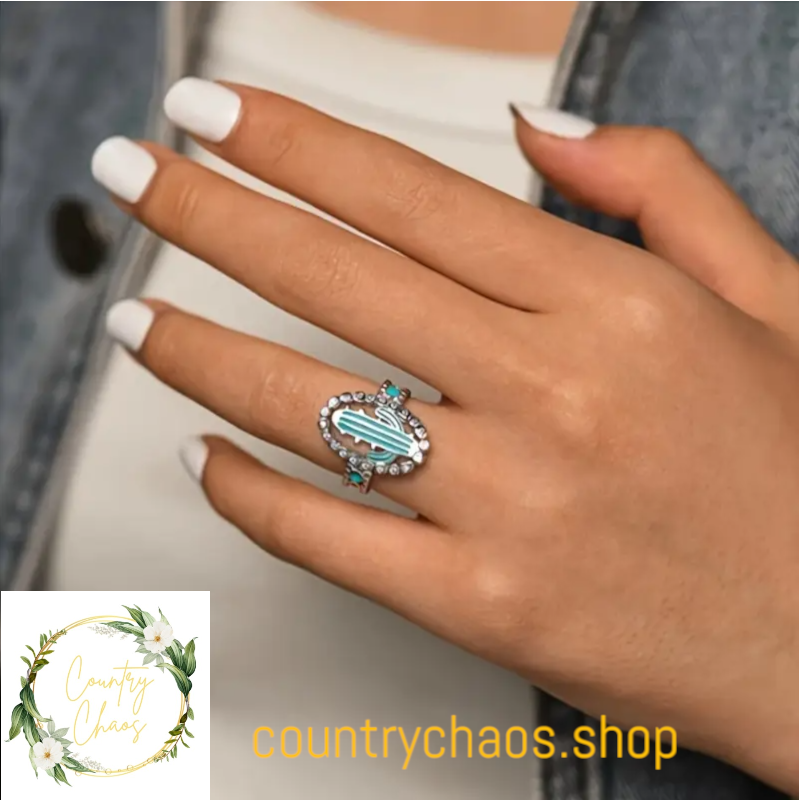 Cactus Turquoise Statement Ring