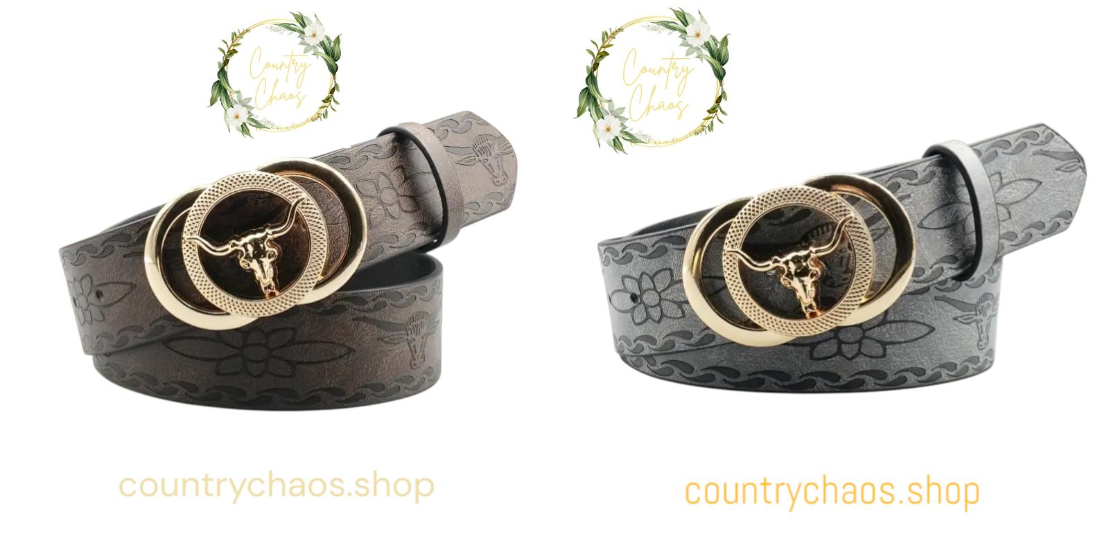 Ladies Western Bull Head Belt