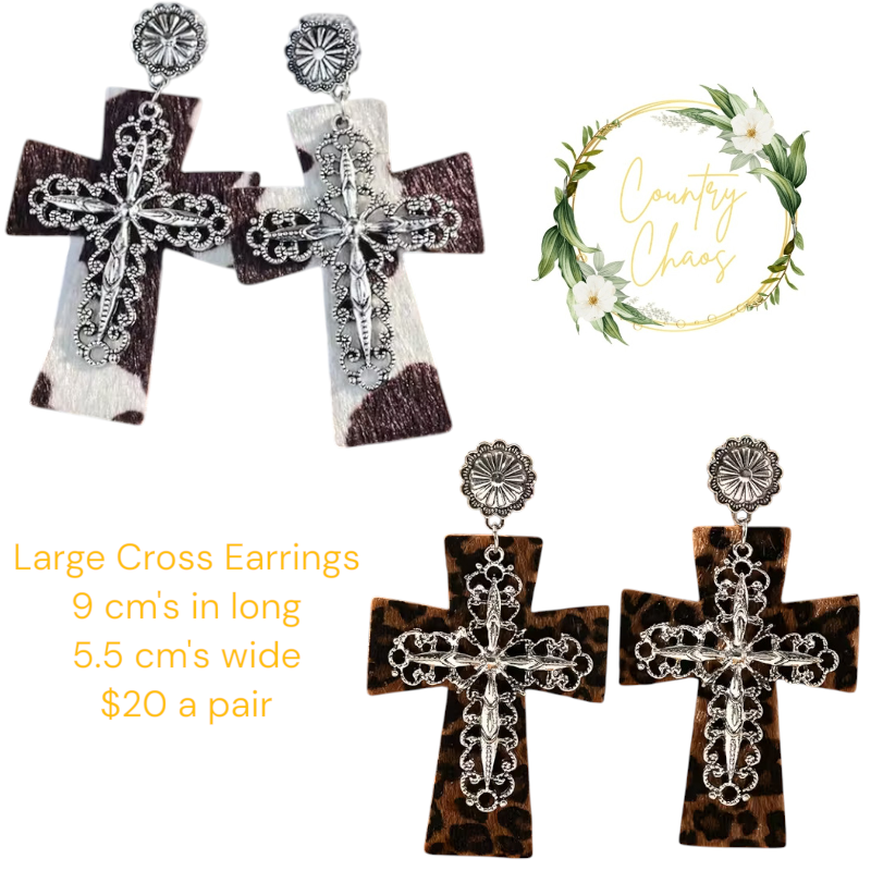 Large Cross Earrings