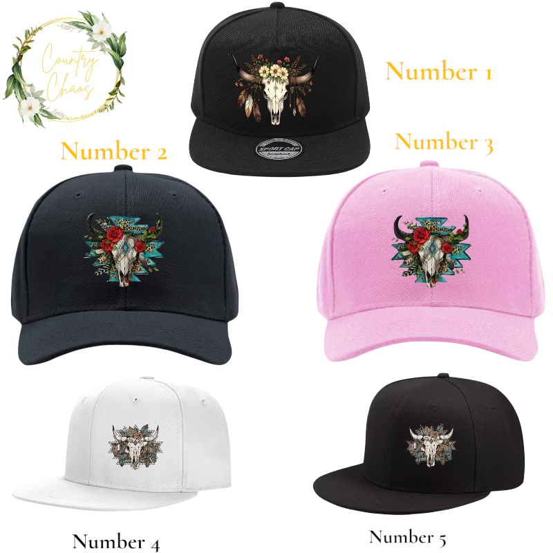Country Bull Skull Hats