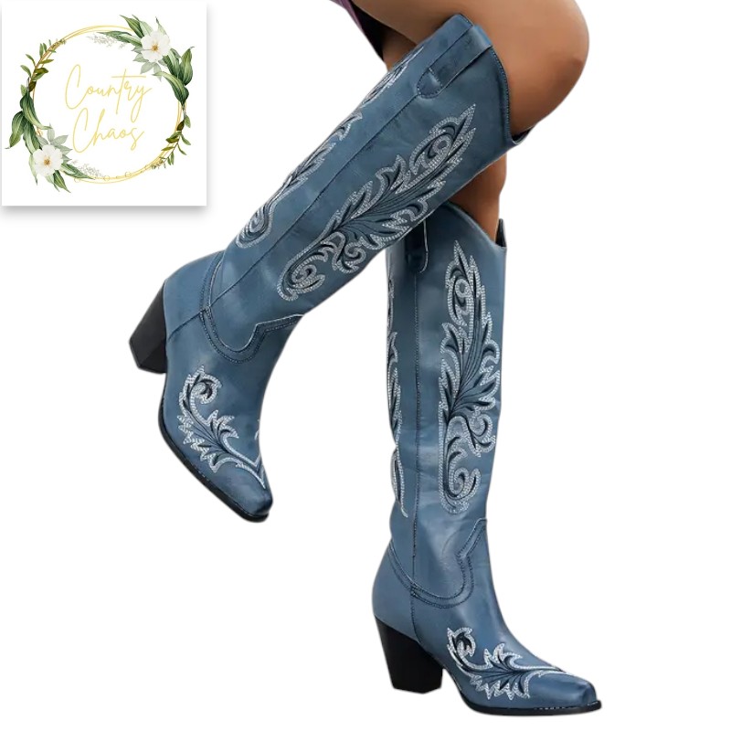 Blue Western Cowgirl Boots