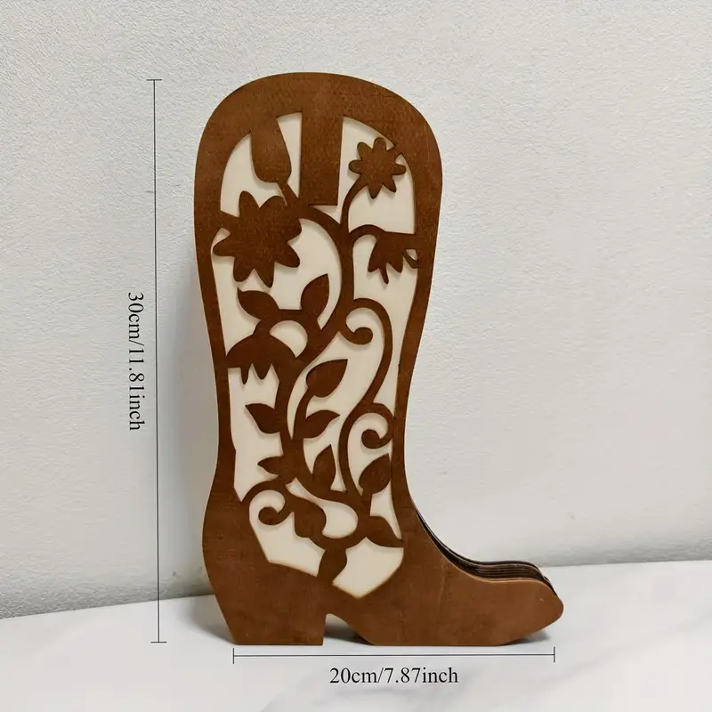 Wooden Wall Hanging Cowboy Boot 