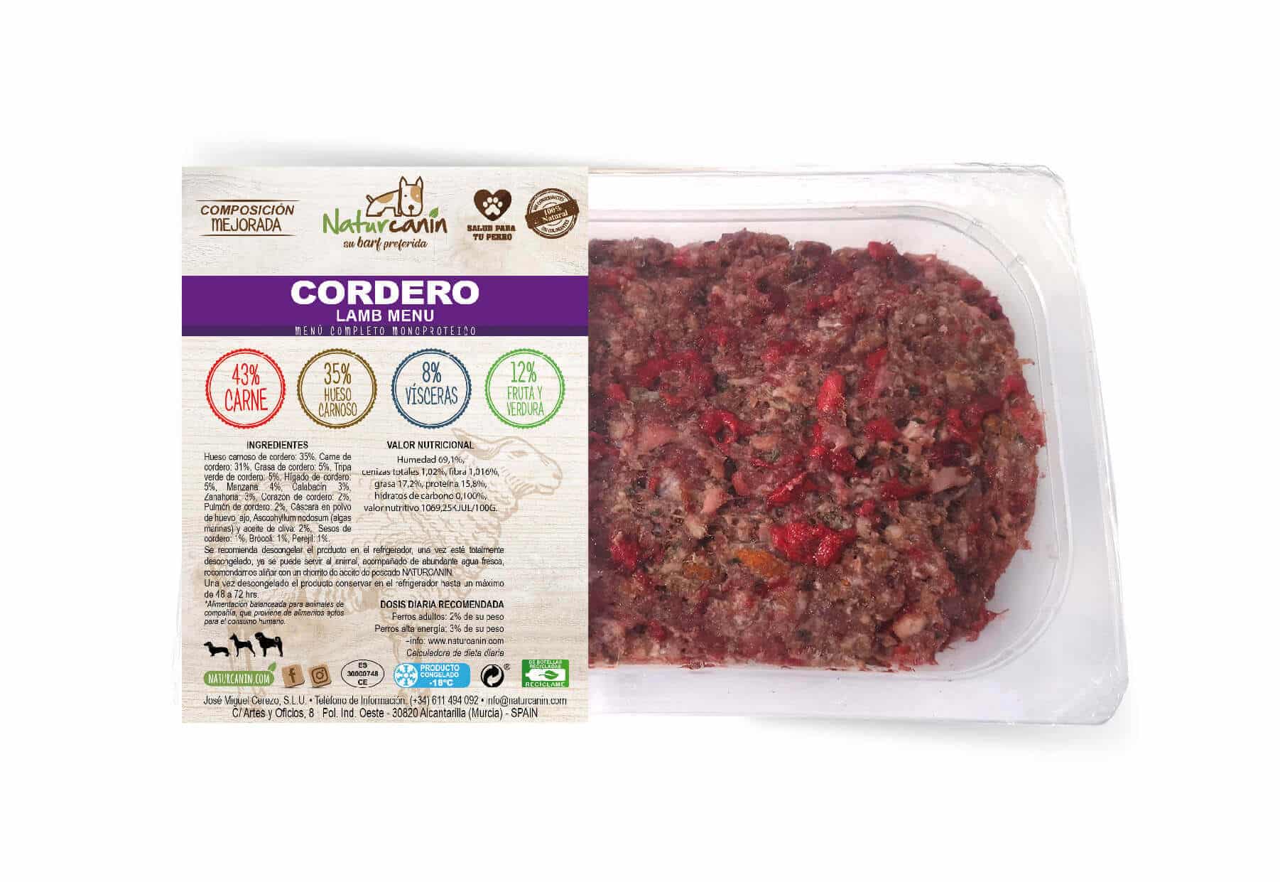 Naturcanin Menú de Cordero