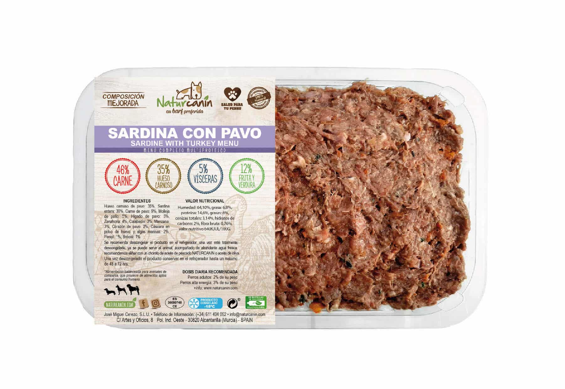Naturcanin Menú de Sardina y Pavo